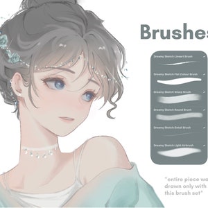 Dreamy Sketch Anime Brush Set - Lineart and Color Brush Pack Ipad ...