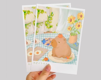Cute Capybara Positive Aesthetic Playlist Cute Postcard Prints: Lofi Kawaii Prints, Minimalist Art Prints, Affirmation Wall Art, Cozy Capy