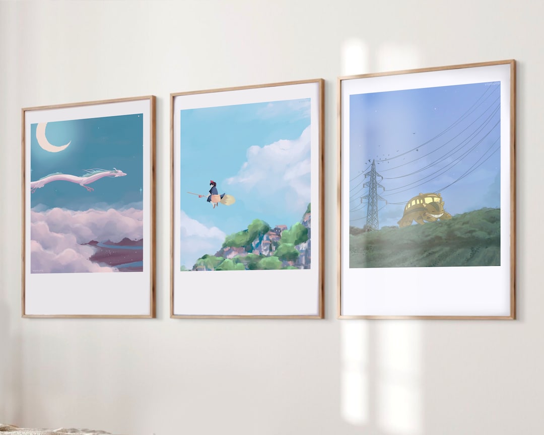 Aesthetic Anime Wall Art Poster Set Anime Wall Art, Minimalist Art