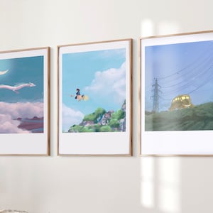 Aesthetic Anime Wall Art Poster Set: Anime Wall Art, Minimalist Art Poster, Aesthetic Soft Japan Lofi Anime Wall Set, DIGITAL DOWNLOAD