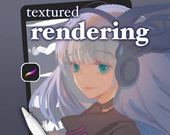 Textured Rendering Brushes for Procreate – Finishing Touches, Stamps, iPad Digital Drawing Aesthetic Procreate Brushes (Digital Download)
