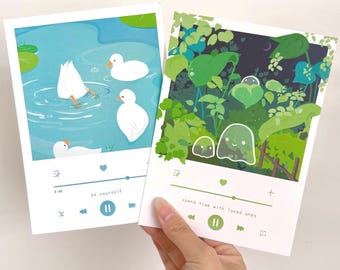 Aesthetic Lofi Anime Postcard Prints: Anime Prints, Minimalist Art Prints, Soft Studio Anime, Anime Manga Art Print, Aesthetic Wall Art