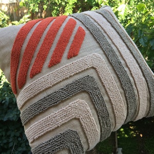 Punch Needle Embroidery Pillow Cover, Hand Tufting Pillow, Pillow Case, Hand Craft Pillow