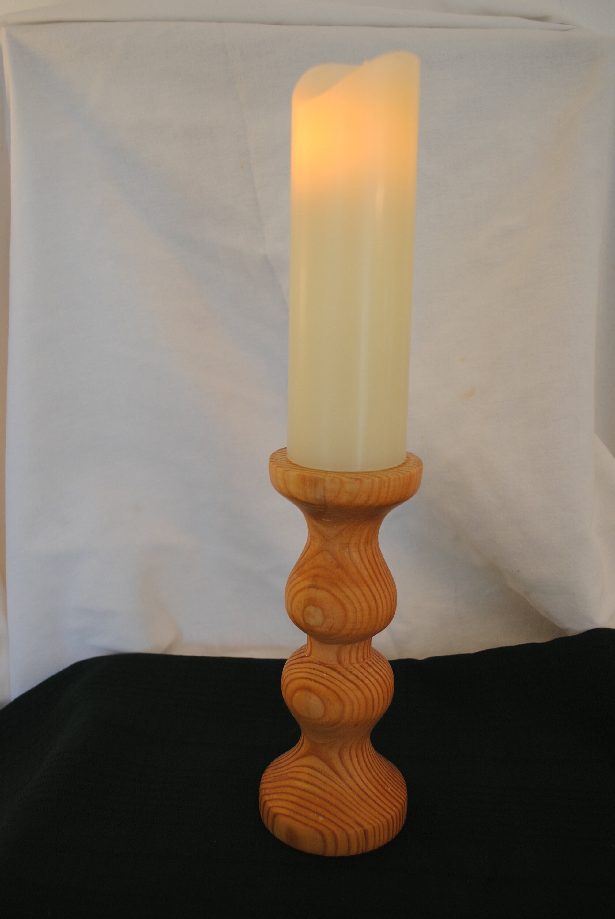 Natural Wood Pillar Candle Stand 2 Options Etsy