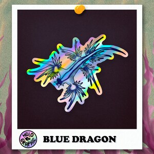 Holo Nudibranch Stickers Blue Dragon