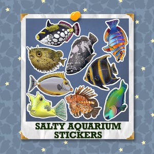 Salty Aquarium Stickers: Handmade Original Designs & Stickers