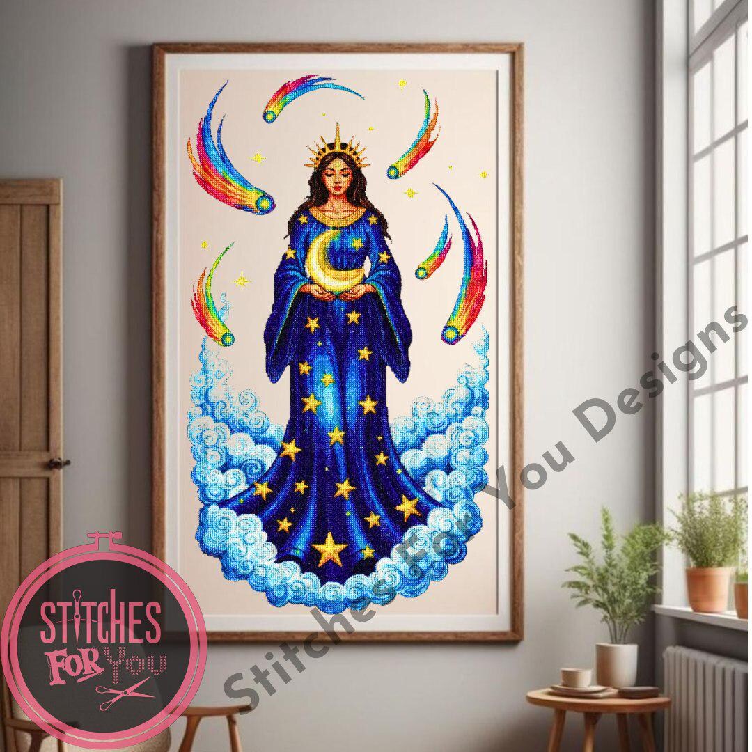 Celestial Guardian Cross Stitch Pattern - Fantasy Needlework (PDF) - Etsy