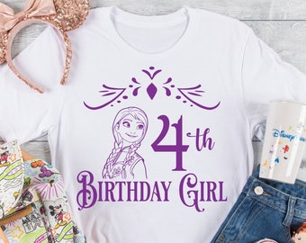 Prinzessin Anna Birthday Girl Frozen 4. Geburtstag Geburtstag SOFORTIGER DOWNLOAD digitales Design für Schneidemaschinen Cricut svg dxf png