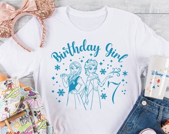 7° compleanno principessa Svg Elsa e Anna compleanno ragazza sublimazione Png festa di compleanno principessa DOWNLOAD immediato design digitale svg png dxf