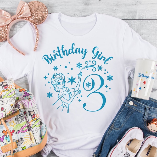 Elsa Birthday Girl 3rd Birthday Queen Elsa Princess Birthday INSTANT DOWNLOAD cyfrowy projekt do maszyn tnących Cricut svg dng dxf png