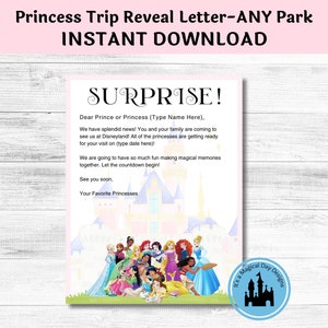 Princess Trip revela cartas editáveis para TODOS os parques | DOWNLOAD INSTANTÂNEO Personalizar e imprimir download digital em PDF