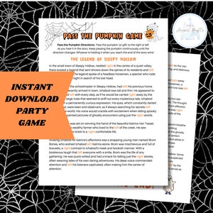 Halloween Party Game Printable Pass the Pumpkin Left Right Game Halloween Birthday Party Game for Adults and Kids INSTANT DOWNLOAD Printable