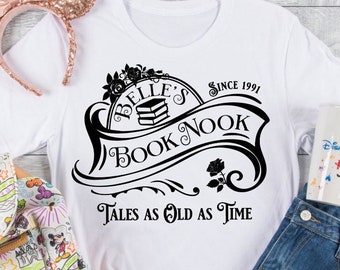 Belles Book Nook Shirt Beauty and the Beast Shirt Book Lover Shirt Gift for Her INSTANT DOWNLOAD digital design svg png dxf