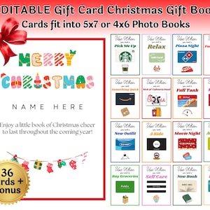 Libro modificabile per biglietti regalo di Natale da usare come regalo per adolescenti Porta biglietti regalo di Natale Personalizza in Canva / Download immediato, modifica e stampa