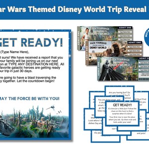 Florida Theme Park Galactic Trip Reveal Bundle Scavenger Hunt Tickets Letters from Galaxy&#39;s Edge, Customize and Print PDF digital download