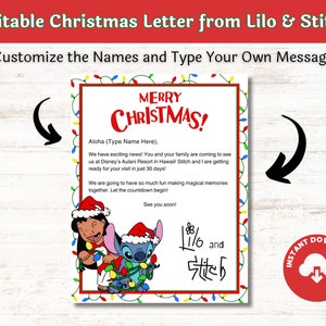 Lilo e Stitch viagem surpresa viagem ao Havaí presente de Natal revelado para crianças para impressão e edição DOWNLOAD DIGITAL presente em PDF