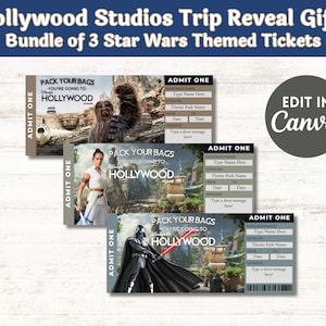 Bearbeitbare Hollywood Studios Surprise Ticket SOFORTIGER DOWNLOAD Galaxy's Edge Tickets Geschenk für Kinder Bearbeitbare und druckbare Digitale Datei ausfüllbar
