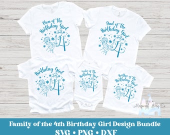Elsa Geburtstag Mädchen 4. Geburtstag Familie Designs Familie Geburtstag Mädchen Mama Papa Bruder Schwester INSTANT DOWNLOAD digitales Design svg png dxf