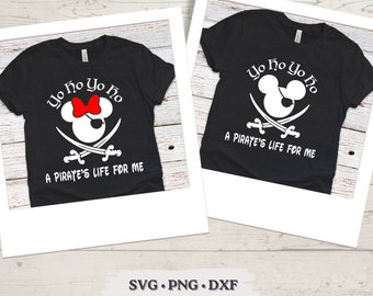 Yo Ho Yo Ho Mickey and Minnie A Pirates Life for Me INSTANT DOWNLOAD Digital Design for cutting machines Cricut svg png dxf