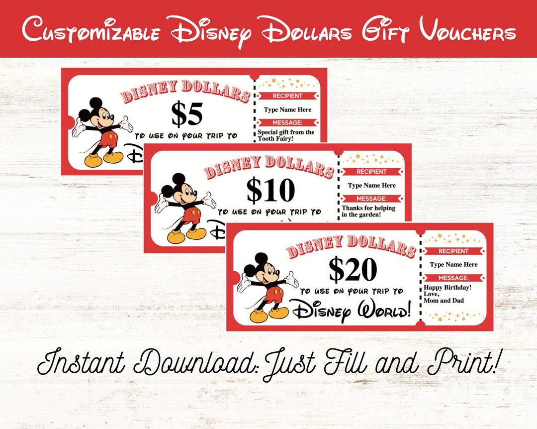 Editable Florida Vacation Gift Voucher Rewards Coupons for Kids Chore ...
