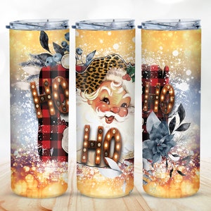 Vintage Santa Ho Ho Ho, 20 oz Stainless Steel SS Skinny Tumbler, Christmas Tumbler, Santa Clause Tumbler, Christmas Gift, Santa Tumbler
