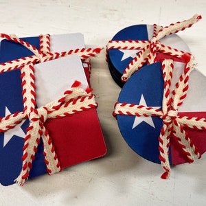 Texas Coaster, Texas Gift, Table Coasters, Drink Coasters, Set of 4 Coasters, Texas Flag Coasters, Coaster Set, Texas Coaster Set, Neoprene