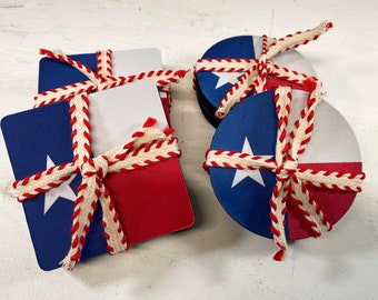 Texas Coaster, Texas Gift, Table Coasters, Drink Coasters, Set of 4 Coasters, Texas Flag Coasters, Coaster Set, Texas Coaster Set, Neoprene