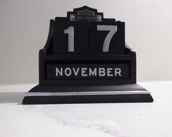Harley Davidson Perpetual Block Calendar Black Silver Hallmark 2003 - Etsy