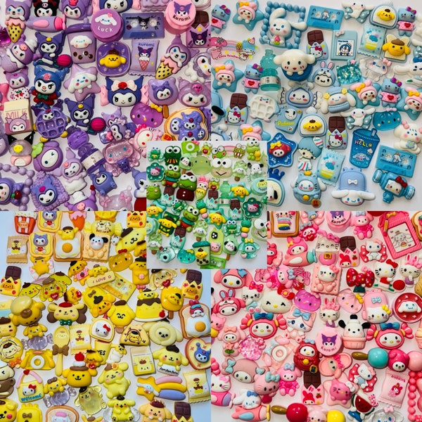 Kawaii Character Charms Resin Cabochon Nail Charms Phone Case Slime decoden