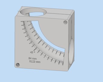 3d print file for 84 mm Radius 123mm Elbow Cutting Fixture.