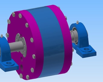 Drawings for water brake for dyno, 165mm diameter, designed for single speed go kart engine or other small engines