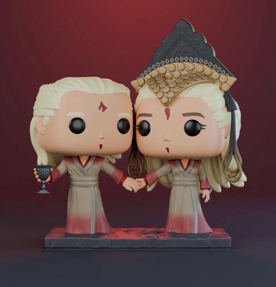 DAEMON AND RHAENRYA pop custom limited of 1 (custom box included)