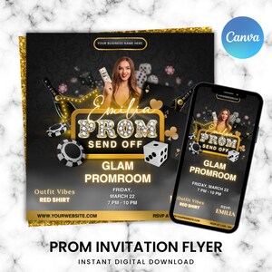 Prom Animated Invitation, Prom Send Off Invitation, Prom Video Invitation, Prom Party Invite, Glam Invite, Prom sendoff Video Canva Editable