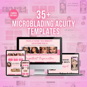 PMU Microblading Acuity Scheduling Template, DIY Scheduling Template, Website Template, pmu website, Canva Templates, Acuity Template