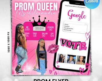 Vote For Prom Queen Flyer, Abschlussball Einladung Flyer, Abschlussball Flyer, Abschlussball Flyer, Abschlussball Flyer, Canva Vorlage