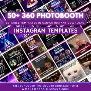 360 Photo Booth Instagram Template, 50+ Photo Booth Templates, 360 Booth flyer, Photo Booth Social Media Posts, Photo Booth Instagram
