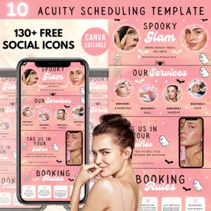 EDITABLE Acuity Template, Halloween Acuity Scheduling Template, Lash Tech, Nail Acuity Scheduling Template, Nail Tech, Website Template