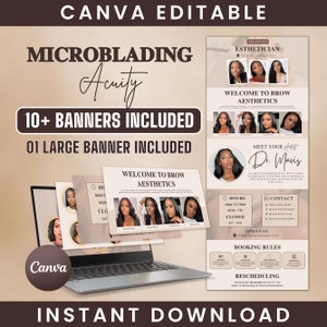 PMU Acuity Scheduling Template PMU Acuity Website Template, DIY Brows Acuity Scheduling Template, Microblading Template Canva Template