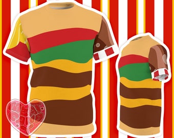 Kidcore Burger Fast Food T-Shirt - Cheeseburger and Fries Foodie Tee Shirt