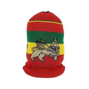Rasta Crochet Slouchy Hat, Bob Marley Reggae Color Beanie Tam, Jamaican Rastafari Dreadlock Crown Hats for Dreads,Loc Knit Hat for Men,Women