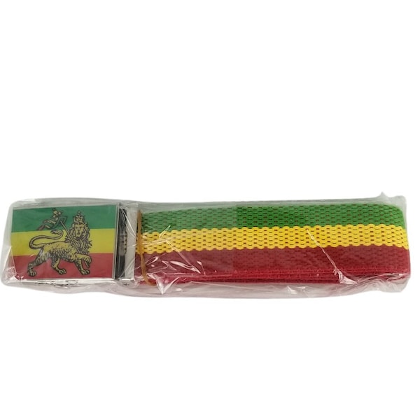 Bob Marley Belt, Reggae-Rasta-Jamaica-Africa-Afrocentric-Lion of Judah-Haile Selassie Belt