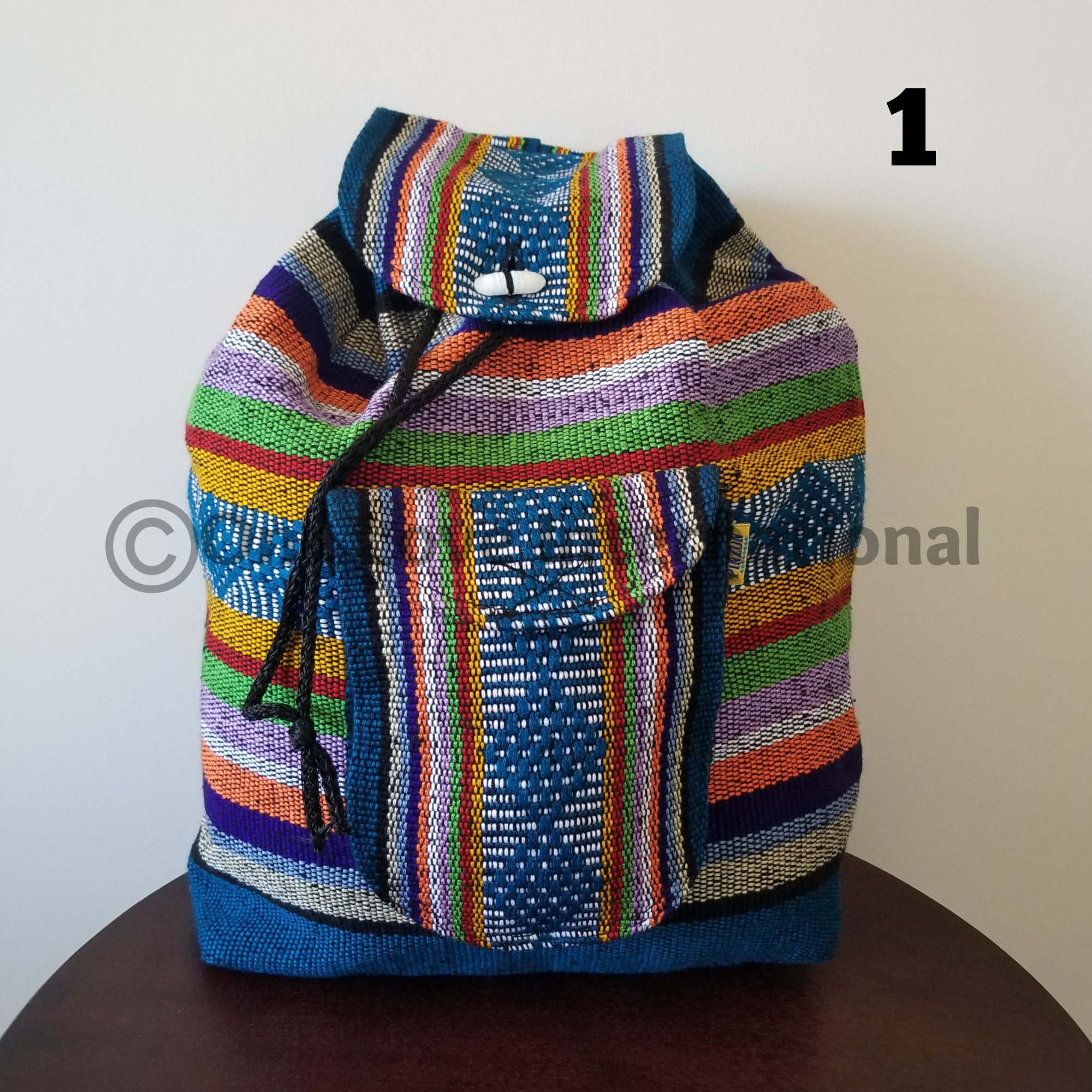 9678 Cotton Hemp Cloth Backpack Boho Vintage Embroidered Casual Purse Womens Hippie Cotton Hemp Cloth Backpack Boho Vintage  main image 2