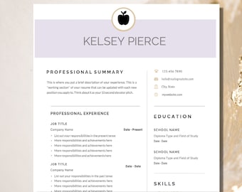 Plantilla de currículum del profesor, Plantilla de CV para word, Plantilla de CV, Plantilla de CV profesional, Plantilla de CV moderno Word, CV profesional