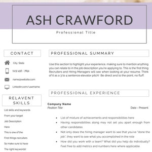 Entry Level Resume Template for Word, New Grad Resume, CV Resume Template, Modern Resume Template Word, Simple CV Template