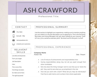 Plantilla de CV de nivel de entrada para Word, Nuevo currículum de posgrado, Plantilla de CV, Plantilla de CV moderno Word, Plantilla de CV simple