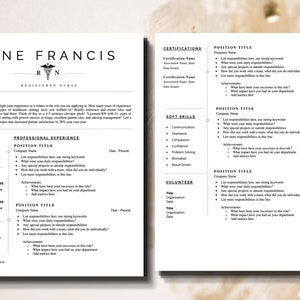 2 Page Nursing Resume Template, Nurse Resume Template Word Medical Resume, Registered Nurse, RN Resume Design, Doctor Cv, NurseTemplate Word