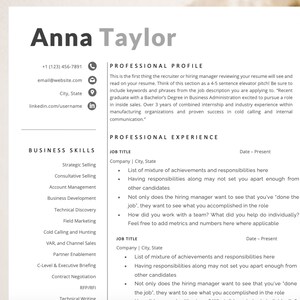 Entry Level Resume Template for Word, New Grad Resume, CV Resume Template, Modern Resume Template Word, Simple CV Template