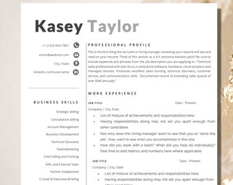 Plantilla de CV para Word, Plantilla de CV, Plantilla de CV profesional, Plantilla de CV moderna de Word, Plantilla de CV simple, Plantilla de CV de 2 páginas