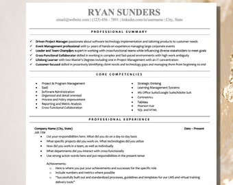 Plantilla de CV para Word, Plantilla de CV, Plantilla de CV profesional, Plantilla de CV moderna de Word, Plantilla de CV simple, Plantilla de CV de 2 páginas