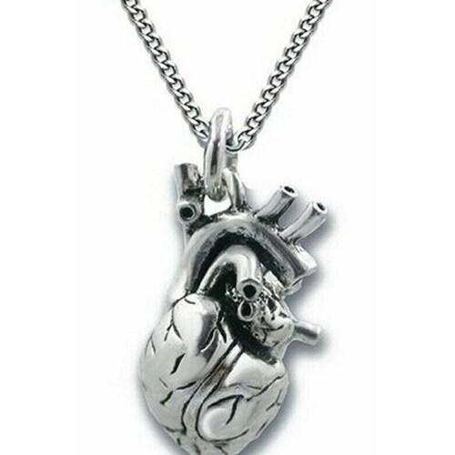 Anatomical Heart Necklace Sterling Silver Anatomical Heart - Etsy